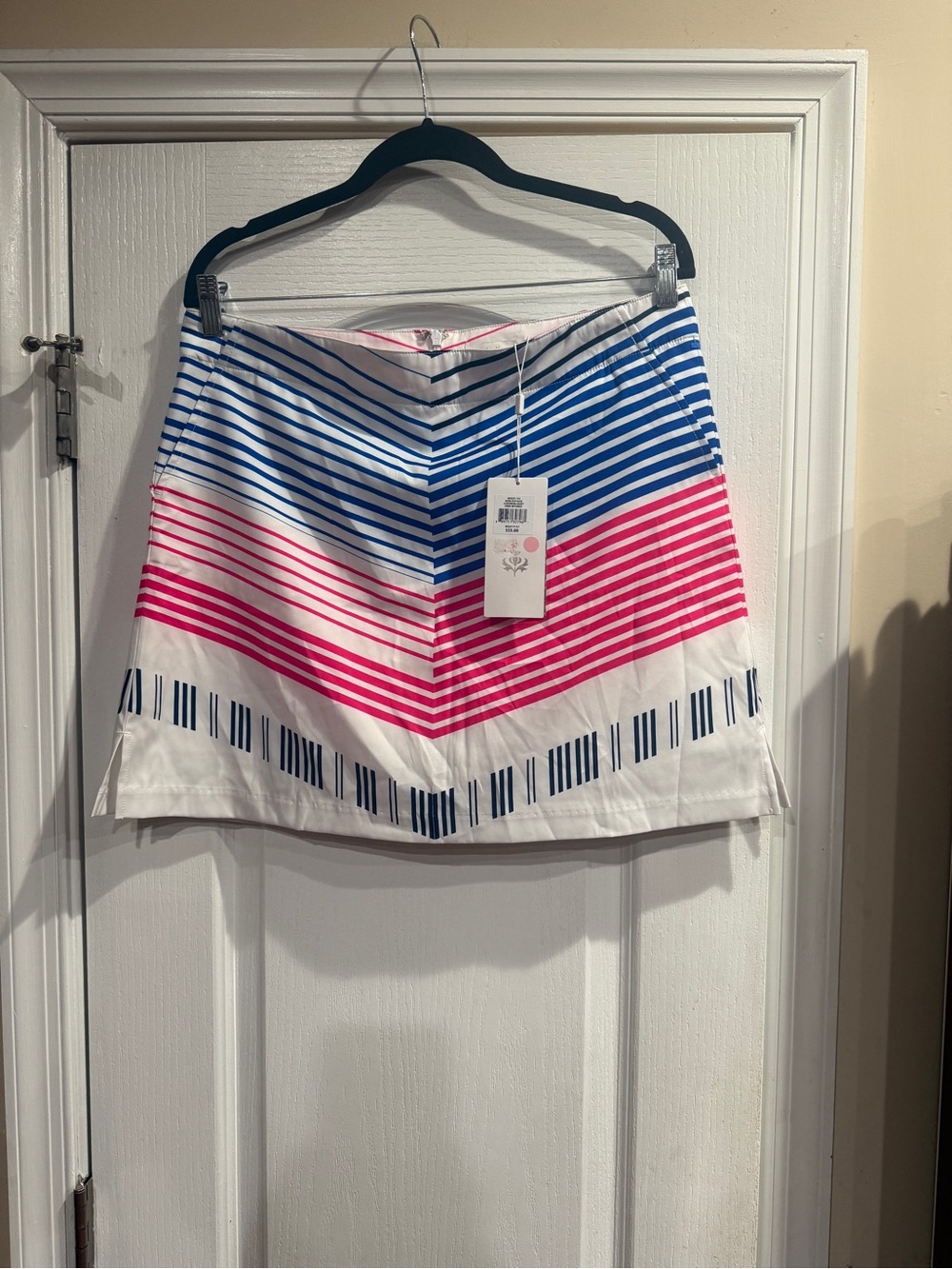 Lady Hagen Bon Voyage Chevron Skirt in Blue, Pink and White